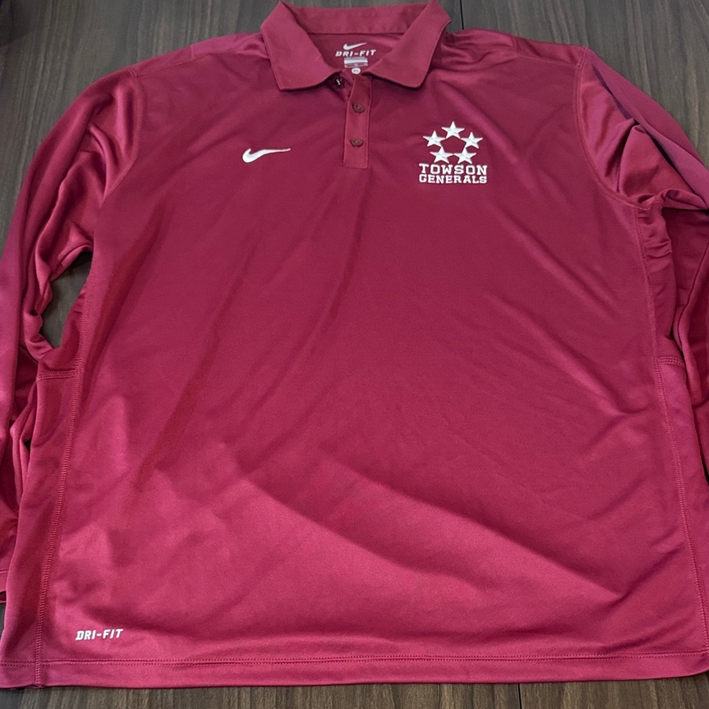 Nike Towson General Men's Long Sleeve Polo-Size XL